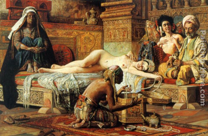 In the Harem painting - Gyula Tornai In the Harem art painting